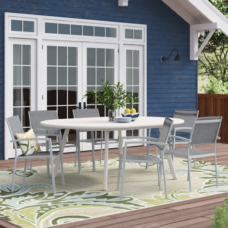 Corrigan Studio® Myrasol 6 Person Oval Extendable Outdoor Dining Set